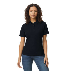 Футболка поло жіноча 64800L Gildan® Softstyle™ Ladies Double Pique Polo, колір black - 64800L-black